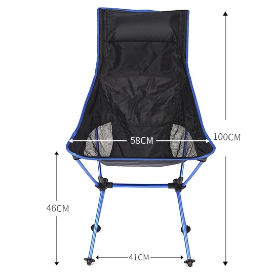 Custom Wholesale Outdoor Camping Beach Garden High Back Folding Chair