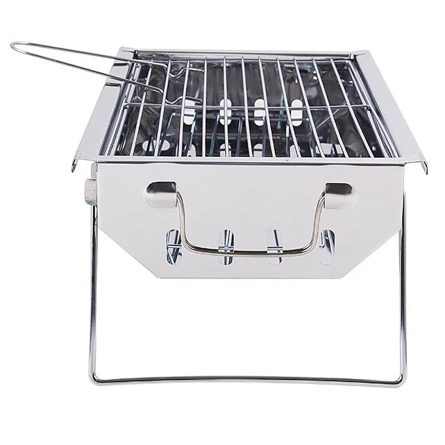 Charcoal Barbecues, Portable Grill, Stainless Steel Silver Charcoal Smoker, Char Broil BBQ Pit Grill for Outdoor Camping for Garden, Camping, Park, Festivals,