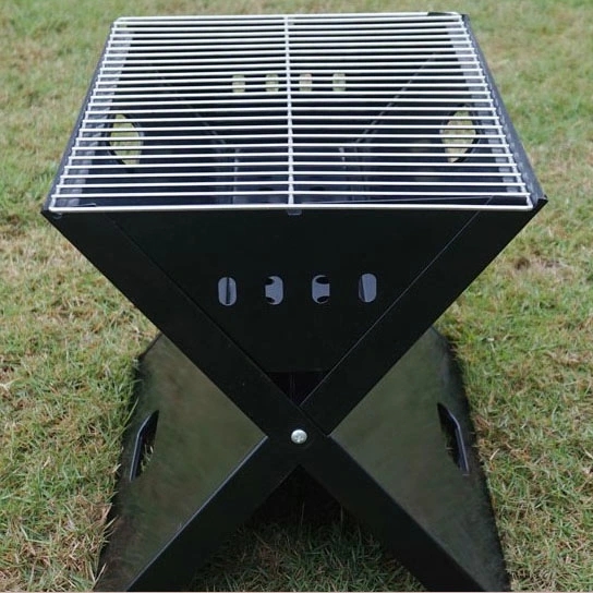 Manufacturer Cheap Price Outdoor X Type Black Iron Charcoal Notebook Camping Portable Barbecue Foldable BBQ Grills for Picnic and Festivals